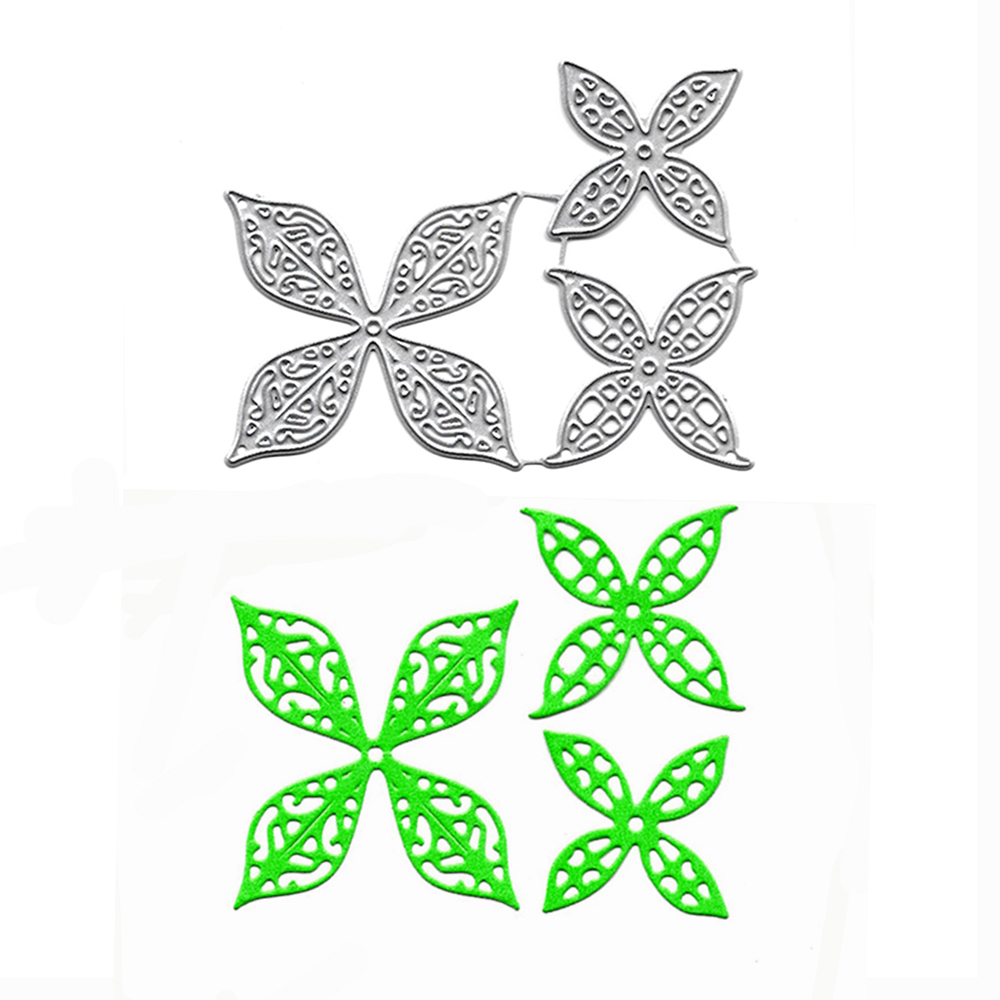 Steel Cutting Dies - 4 Petal decorative flowers (Set of 3 dies)