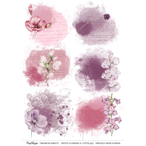 CrafTangles A4 Transfer It Sheets - Exotic Flowers 12