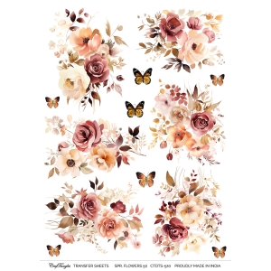 CrafTangles A4 Transfer It Sheets - Spring Flowers 50