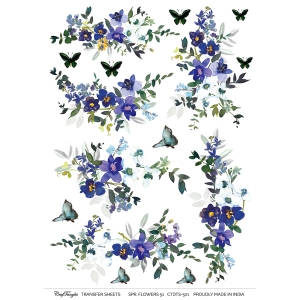 CrafTangles A4 Transfer It Sheets - Spring Flowers 51