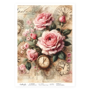 CrafTangles Decoupage Napkin / Tissue / Collage Paper - Vintage Flowers 1