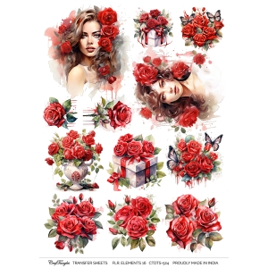 CrafTangles A4 Transfer It Sheets - Floral Elements 16