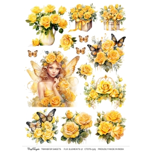 CrafTangles A4 Transfer It Sheets - Floral Elements 17