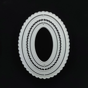 Steel Dies - Scalloped Stitched Ovals (Set of 4 dies)