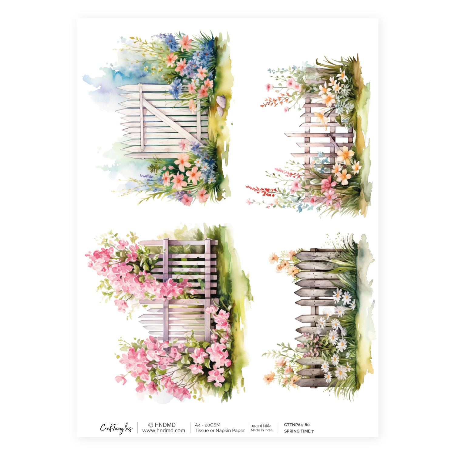 CrafTangles Decoupage Napkin / Tissue / Collage Paper - Spring Time 7