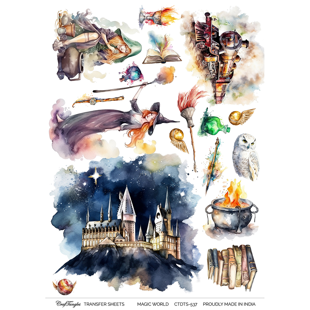 CrafTangles A4 Transfer It Sheets - Magic World