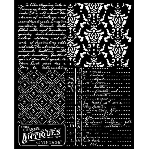 Stamperia Stencil 20 by 25 cm - Brocante Antiques Mixed Patterns