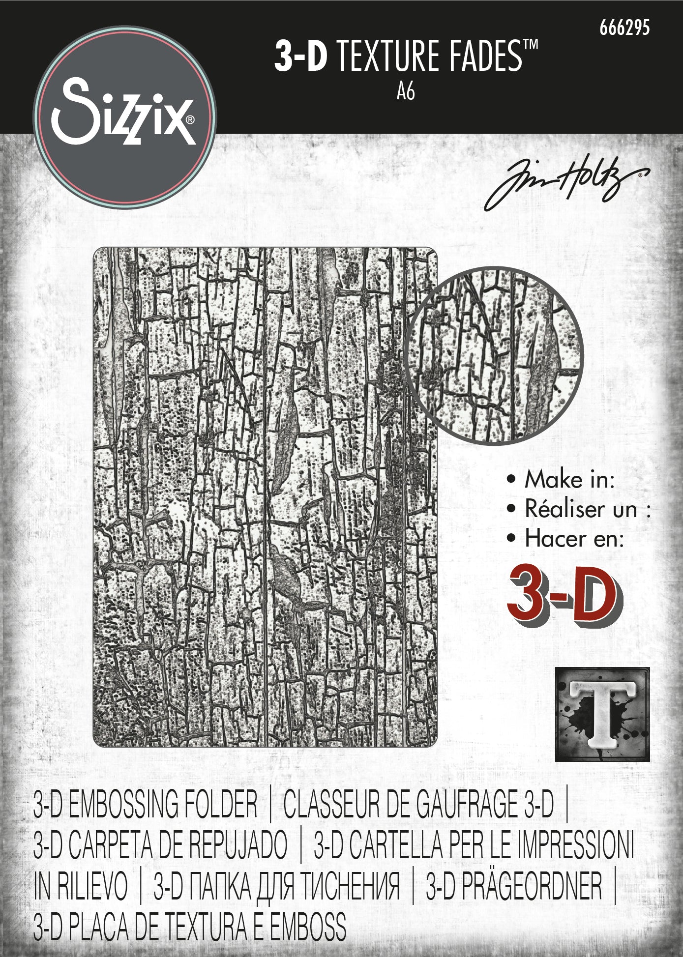 Sizzix 3D Texture Fades Embossing Folder By Tim Holtz - Cracked