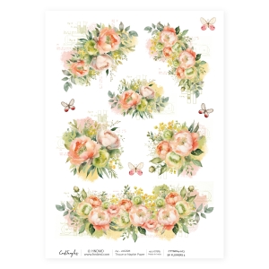 CrafTangles Decoupage Napkin / Tissue / Collage Paper - Spring Flowers 5