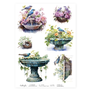 CrafTangles Decoupage Napkin / Tissue / Collage Paper - Summer Birds 3